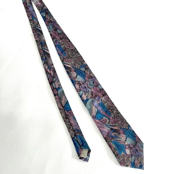Vintage purple abstract tie  - Picture 1 of 6